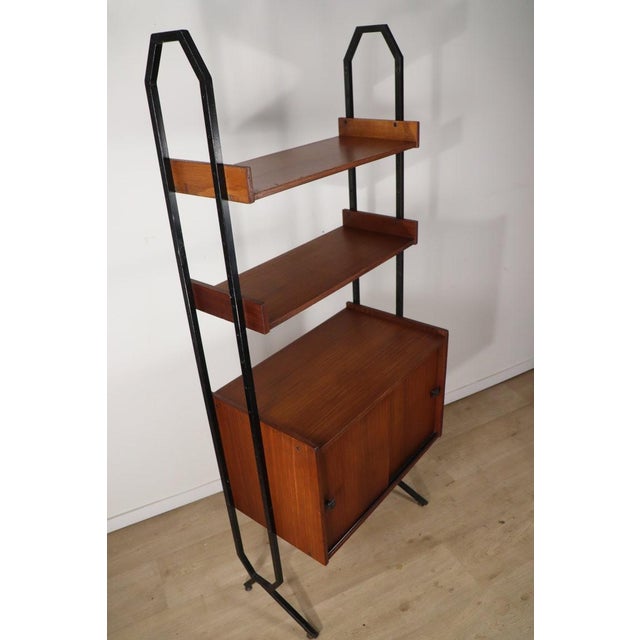 Vintage Modular Bookcase in Wood and Metal, Italy, 1960s For Sale - Image 4 of 18