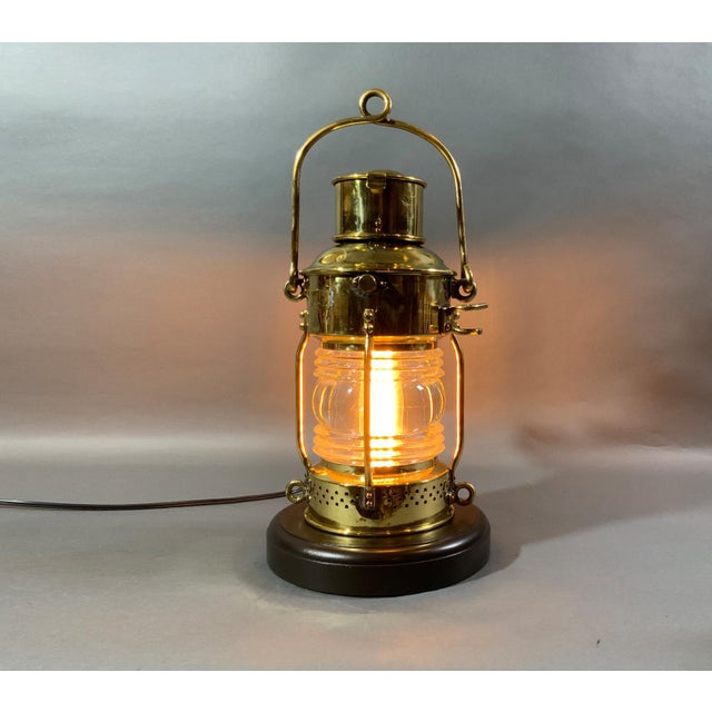 Mid 20th Century Antique Ships Anchor Lantern by French Maker For Sale - Image 5 of 12