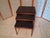 1960s Set of 3 Nesting Tables - Mid-Century Modern Nesting Tables in a Set of Three. This Set Has Warm-Toned Wood Frames With Black Finished Tops For Sale - Image 9 of 9