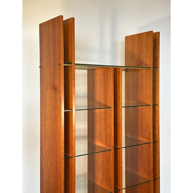 Gold Cherrywood Display Case on Wheels, 1990s For Sale - Image 8 of 15