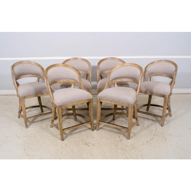 Hooker Brasserie Friendship Oak Table & 6 Center Stools For Sale - Image 10 of 18