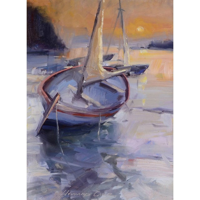 Howard Carr Misty Morning oil on canvas. This Howard Carr painting comes framed as shown. Dimensions 16″H x 12″W (Image);...