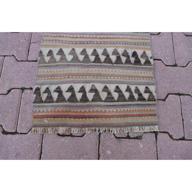 1960s Vintage Turkish Kilim With Stripe Patterns For Sale - Image 9 of 11