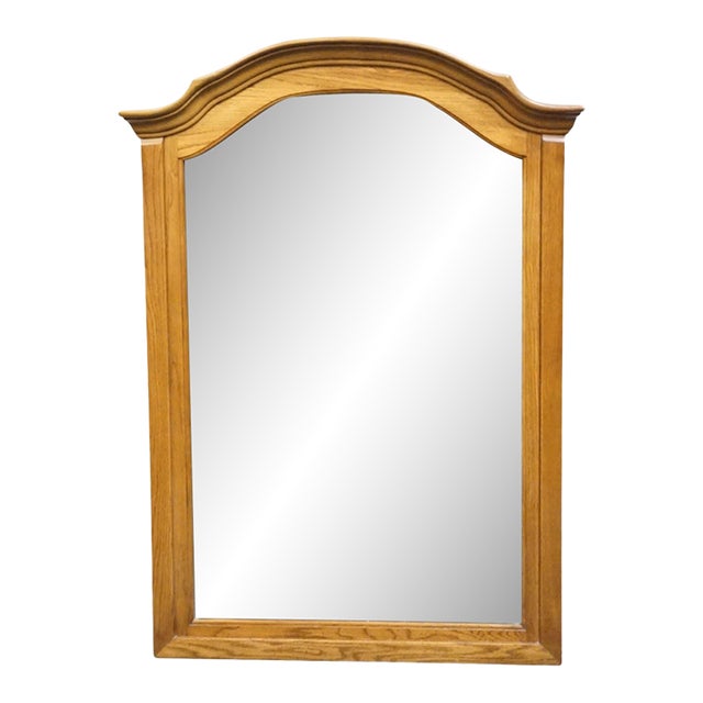 Broyhill Furniture Solid Oak Early American Country Style 36" Arched Mirror 2283-241 For Sale