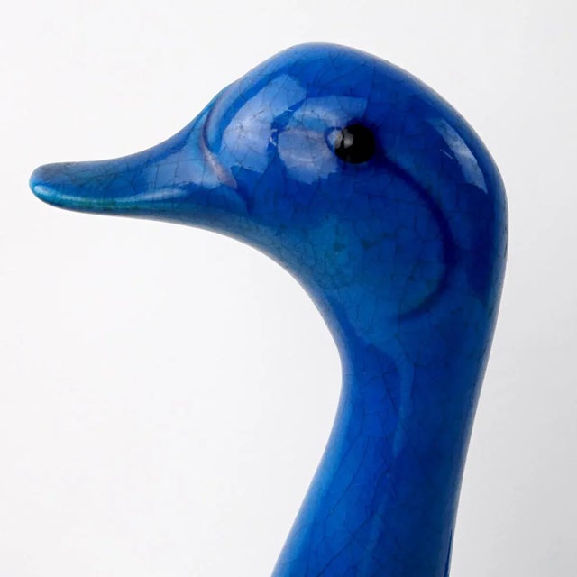 Blue Mid-Century Duck & Sparrows in Blue Ceramic by Georges Cassin, Set of 5 For Sale - Image 8 of 18