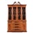 Councill Craftsmen Georgian Banded Flame Mahogany Lighted Breakfront Bookcase Cabinet For Sale