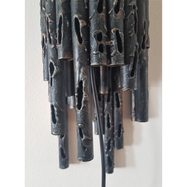 Brutalist Wall Lamp attributed to Marcello Fantoni, 1960s For Sale - Image 9 of 16