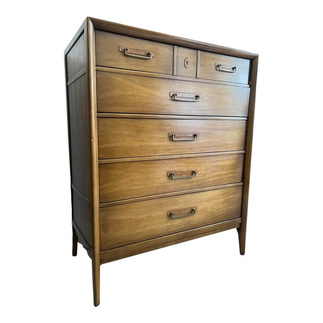Vintage Drexel Solid Pecan Mid Century Modern Dresser Designed by James Bouffard Chairish