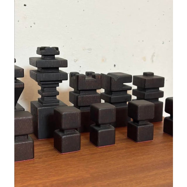 Wooden Chess Set, 1970s, Set of 32 For Sale - Image 3 of 10