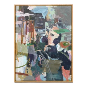 "Harlem River Eclipse", Rebecca Allan, Color Field Acrylic on Canvas Painting