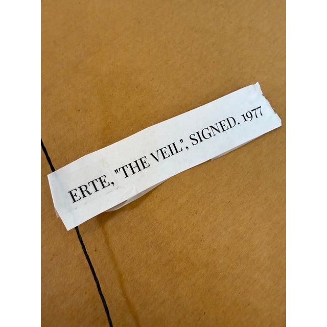 Ivory Circa 1975 Erte' Limited Edition Serigraphs "Feathers" 205 of 300 + "Veil" 38 of 300, a Pair For Sale - Image 8 of 12