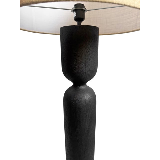 Wood Black Mali Pillar Floor Lamp For Sale - Image 7 of 9