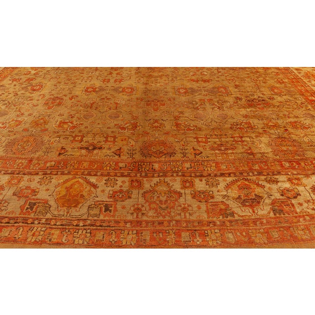 Antique Turkish Oushak Rug For Sale - Image 4 of 9