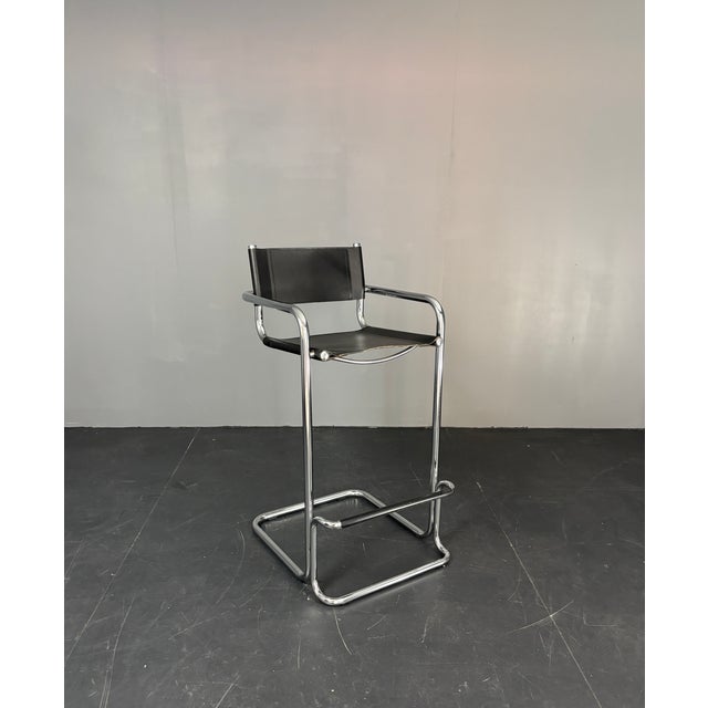 Italian Bauhaus Tubular Chrome High Bar Stools, 1970s, Set of 2 For Sale - Image 17 of 18