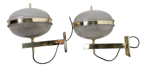 Delta Wall Lamps in Brass with Double Fresnel Glass by Sergio Mazza for Artemide, 1960s, Set of 2