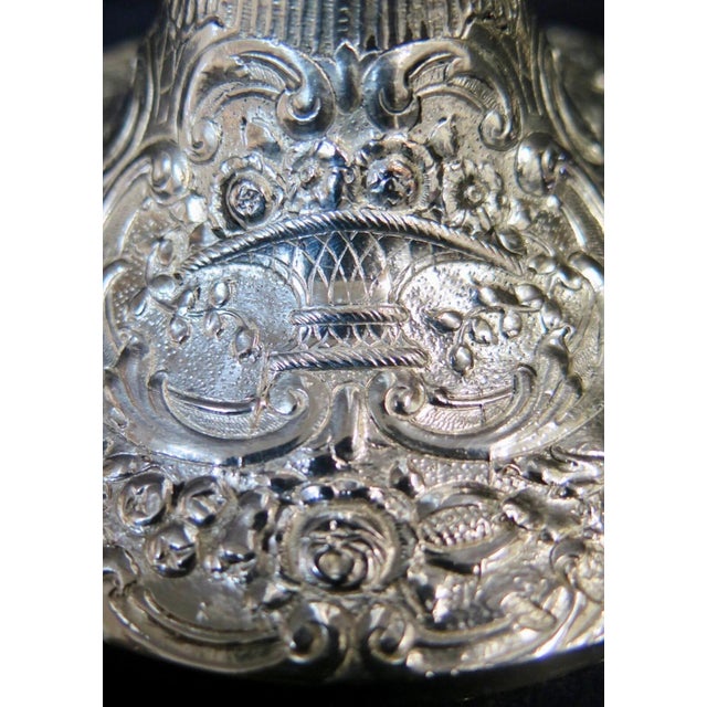 Early 20th Century Silver-plate Candlesticks with Continental Design - A Pair For Sale - Image 11 of 12