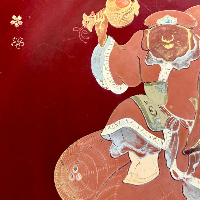 Maruni Vintage Maruni Lacquerware Decorative Wall Plate (Occupied Japan), Marked For Sale - Image 4 of 6