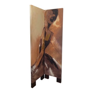 1990s V. Klauss "Ballerina" Folding Canvas Screen, 20x72, Signed and Numbered For Sale