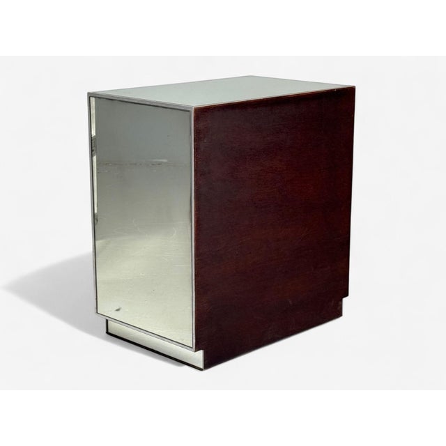 Hollywood Regency Style, Silver Leaf, Distressed Glass, Mirrored Nightstands For Sale - Image 13 of 13