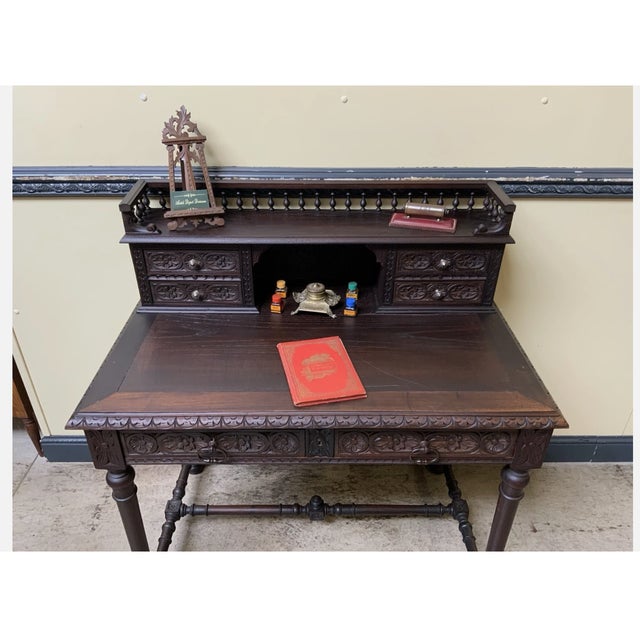 Late 19th Century Antique Desk in Oak from Brittany, 1880 For Sale - Image 5 of 10