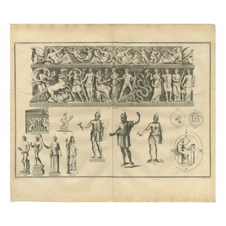 After Bernard de Montfaucon, Classical Relief Frieze Bacchic Procession, 1721, Engraving For Sale
