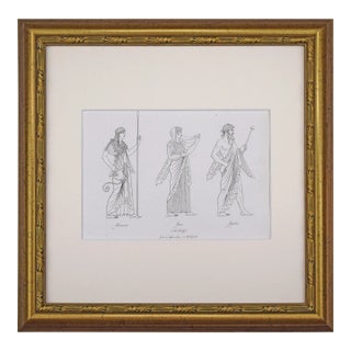 19th Century Antique English Greco Roman Mythological Costume Etching by Hope 1809 For Sale