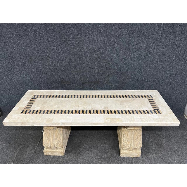 Tessellated Marble & Corinthian Column Console Table For Sale In Philadelphia - Image 6 of 10