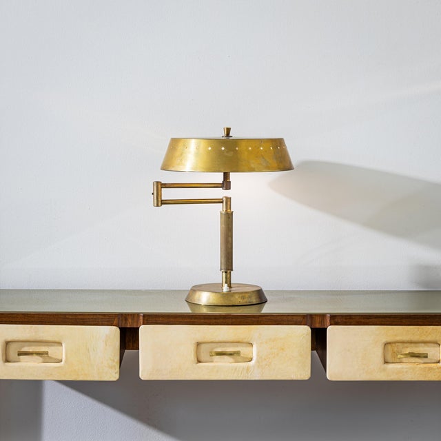 Mid-Century Modern 1950s Italian Brass Table Lamp, Manufacture For Sale - Image 3 of 9