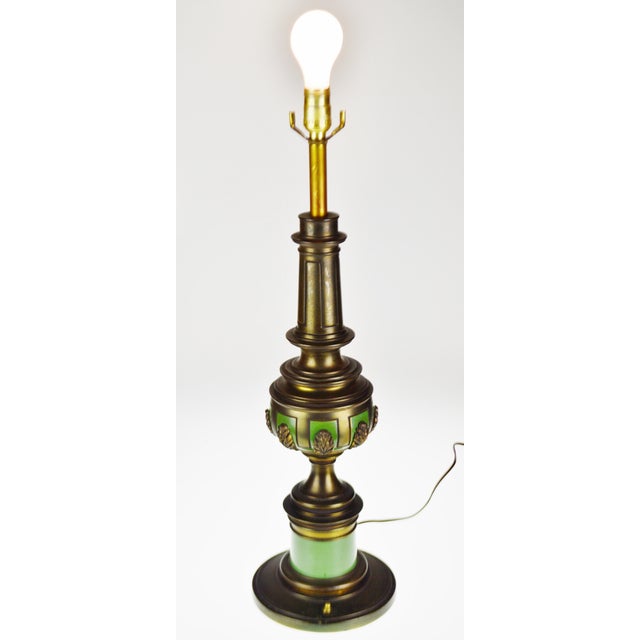 Vintage Stiffel Brass & Green Enamel Table Lamp Chairish