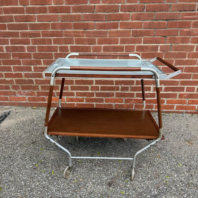 Mid 20th Century Mid-Century Modern Salton Hotable Automatic Food Warmer and Rolling Bar Cart For Sale - Image 5 of 12