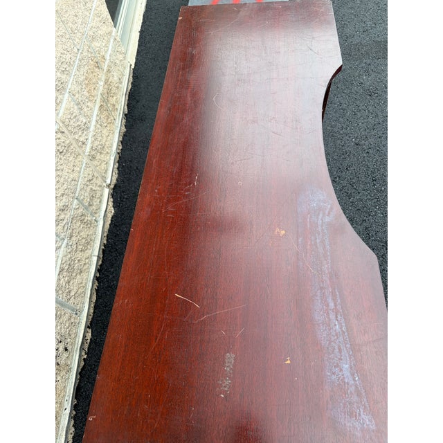 1940s Vintage American of Martinsville Mahogany Seven-Drawer Writing Desk For Sale - Image 5 of 11