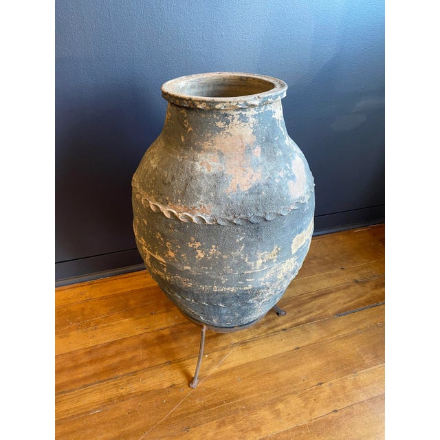 Italian Large Antique Italian Olive Jar For Sale - Image 3 of 4