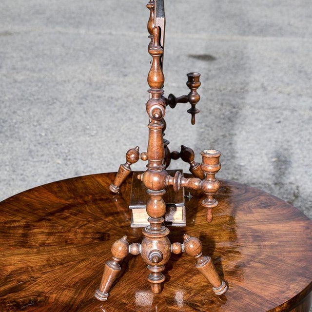 Tilting Free-Standing Dressing Table Mirror with Candleholder, 1800s For Sale - Image 4 of 9