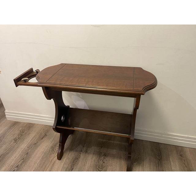 Early 20th Century Antique Ferguson Bros. Mahogany Cigarette Table & Magazine Book Trough For Sale - Image 5 of 5
