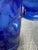 Vintage Spanish Revival Hand-Blown Seeded Cobalt Blue Pinched Dimple Glass Pitcher & Tumbler Set - 8 Pieces For Sale - Image 4 of 8