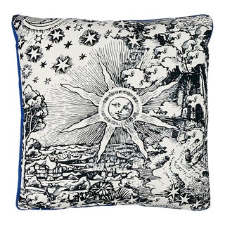 Schumacher X Johnson Hartig Modern Toile Box 20" Pillow in Black For Sale