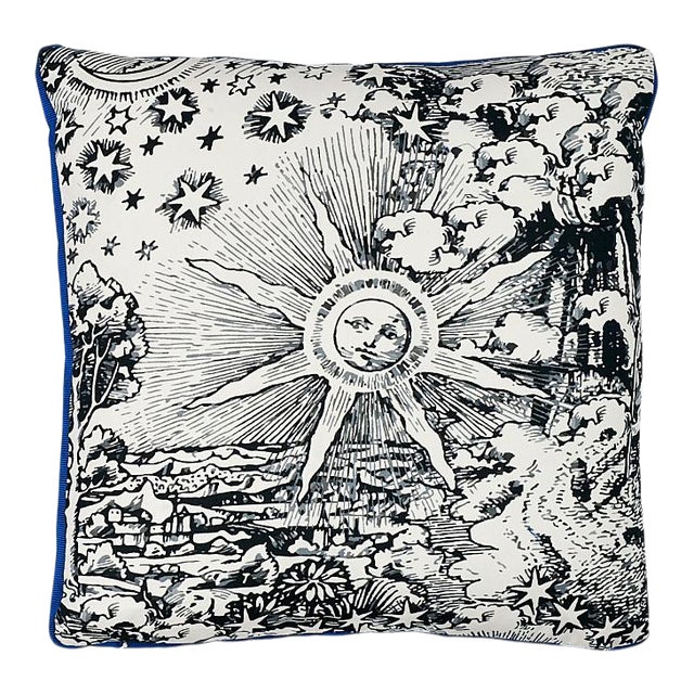 Schumacher X Johnson Hartig Modern Toile Box 20" Pillow in Black For Sale