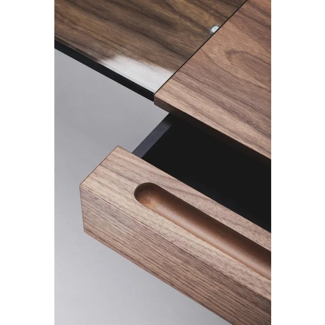 Cosimo Desk with Walnut Veneer and Bronze Lacquered Frame by Marco Zanuso Jr. for Adentro For Sale - Image 4 of 13