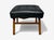 Danish Modern, Black Leatherette, Stained Wood, Footstool, Denmark, 1950s For Sale - Image 10 of 10