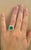 4 Carat Emerald Cut Colombian Emerald and Diamond Platinum Ring Estate For Sale - Image 11 of 18