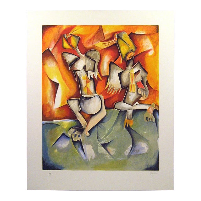 Alexandra Nechita "Angels Glow in the Dark" Signed Art Lithograph For Sale