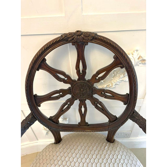 Antique Victorian Carved Mahogany Spider Web Back Desk Chairs, 1880, Set of 2 For Sale - Image 12 of 16