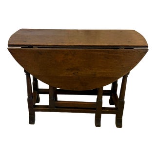 Antique Oak Gateleg Drop Leaf Dining Table, 1680s For Sale
