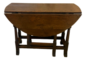 Antique Oak Gateleg Drop Leaf Dining Table, 1680s