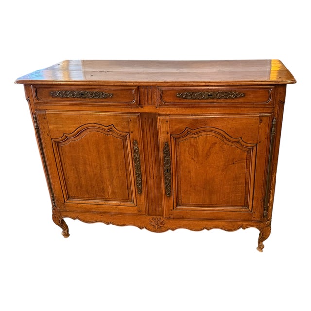 Antique 18th C French Country Fruitwood Buffet For Sale