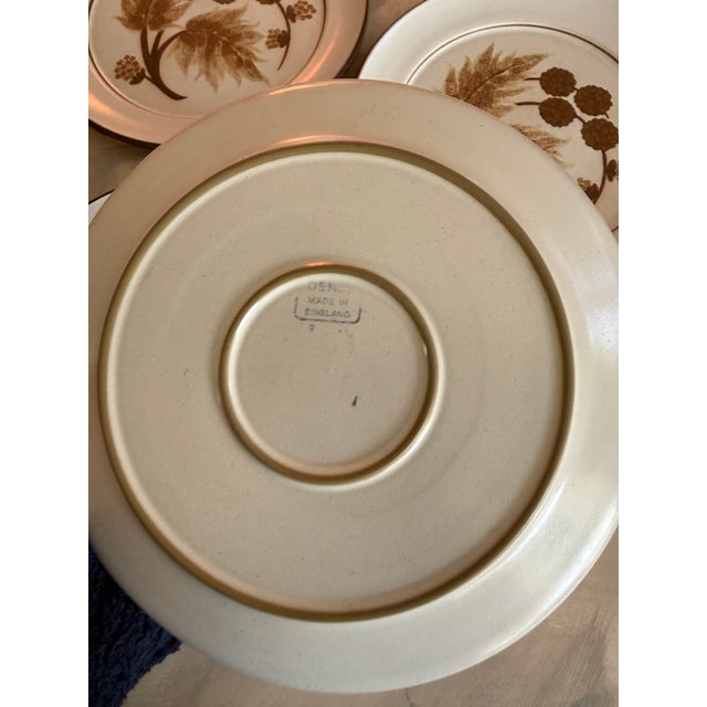 Set of Four (4) Denby Greenwheat Dinner Plates 9.75 Inches | Made in England Vintage Stoneware For Sale - Image 9 of 9