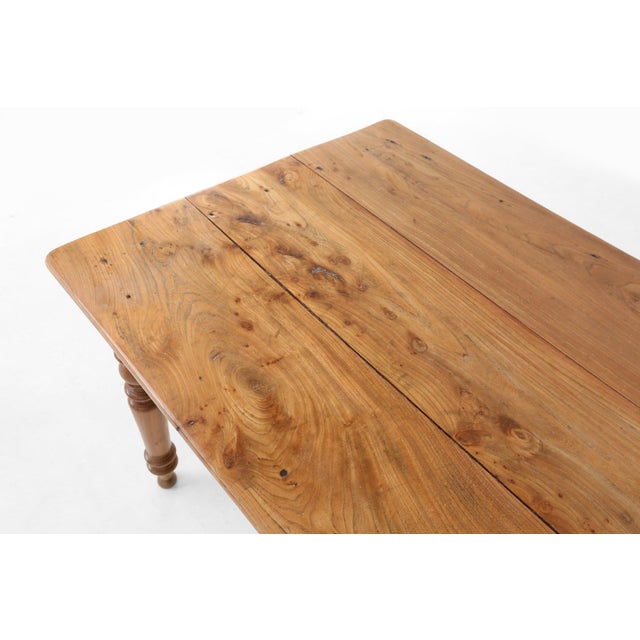 Rustic Elm Dining Table with Drawer, France, 1850s For Sale - Image 13 of 14