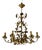 Six-Light Floral Chandelier in Gold Metal, Italy, 1960 For Sale