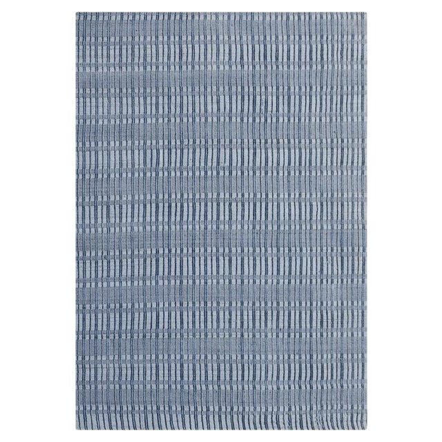 Hand-Knotted Wool & Bamboo Silk Modern Rug - 8′ × 9′11″ For Sale