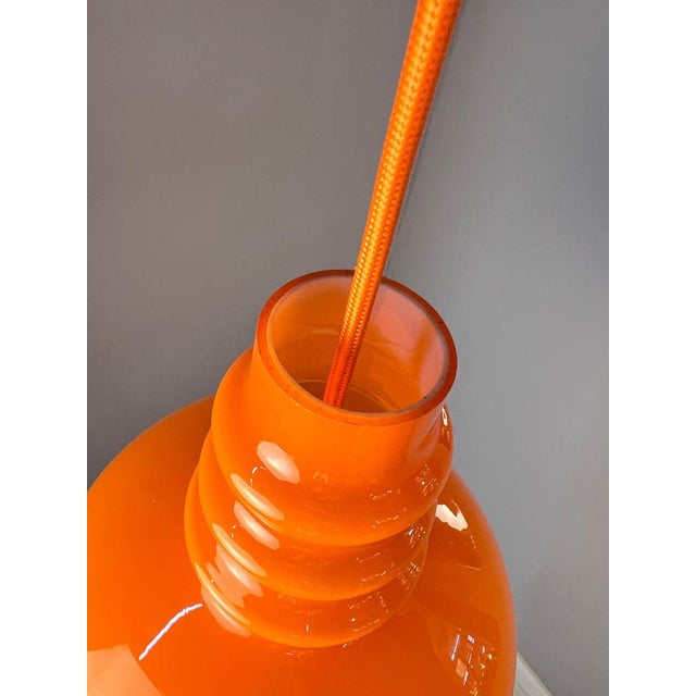 Hanging Lamp in Orange Glass from Peill & Putzler For Sale - Image 9 of 11
